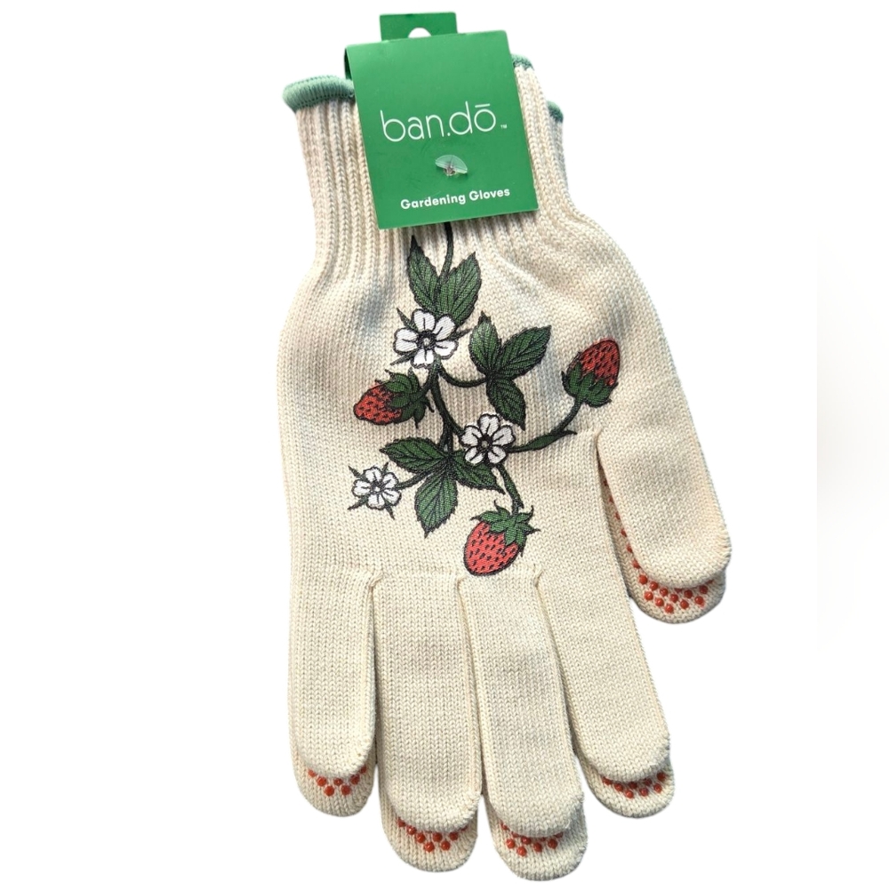 New Women's Ban.do Cream Gardening Gloves
